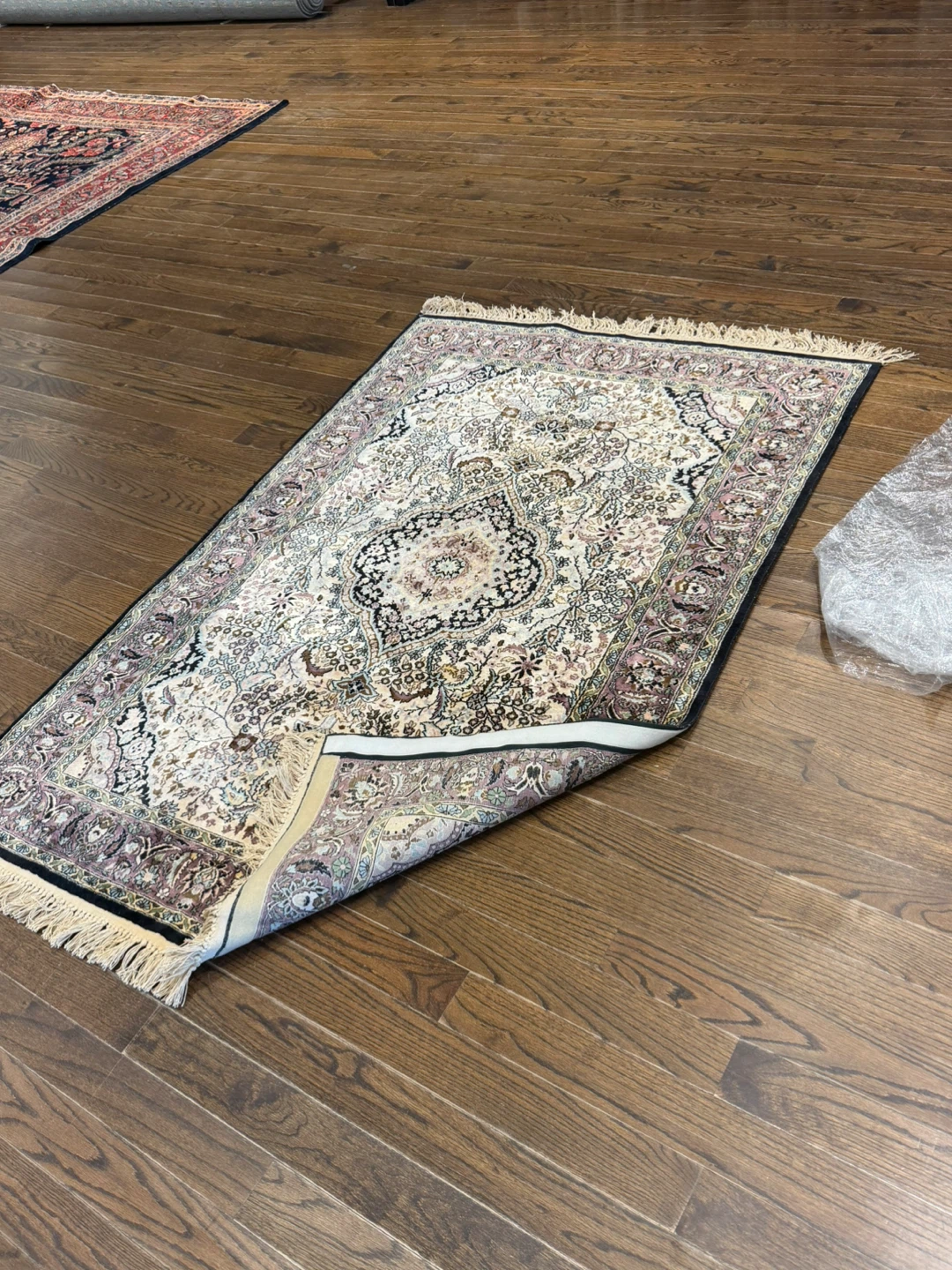 Silk Oriental Area Rug from Kashmir, India - photo 2