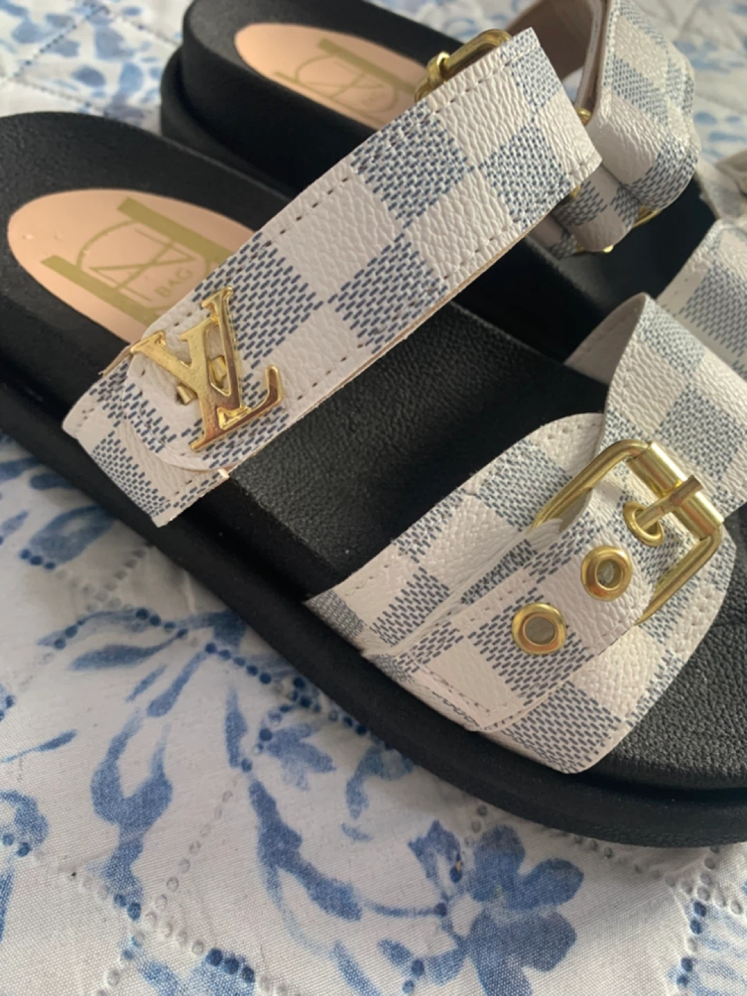 Louis Vuitton Damier Azur Canvas Slide Sandals - photo 3