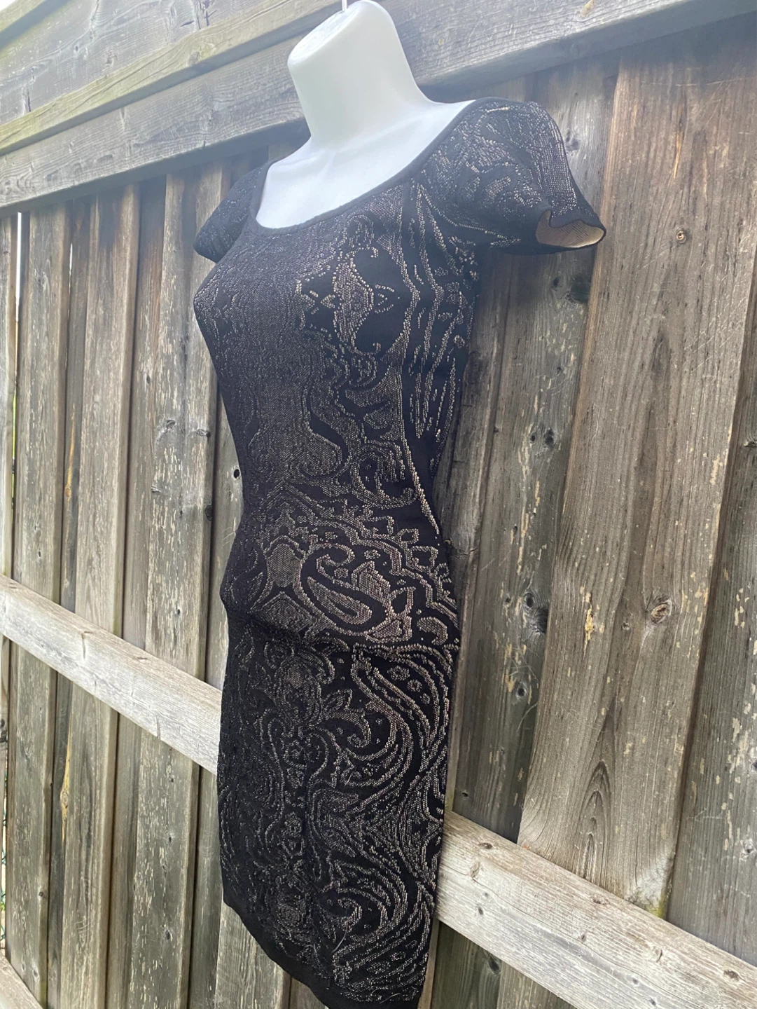 Guess Black & Silver Patterned Off-the-Shoulder Dress - photo 5