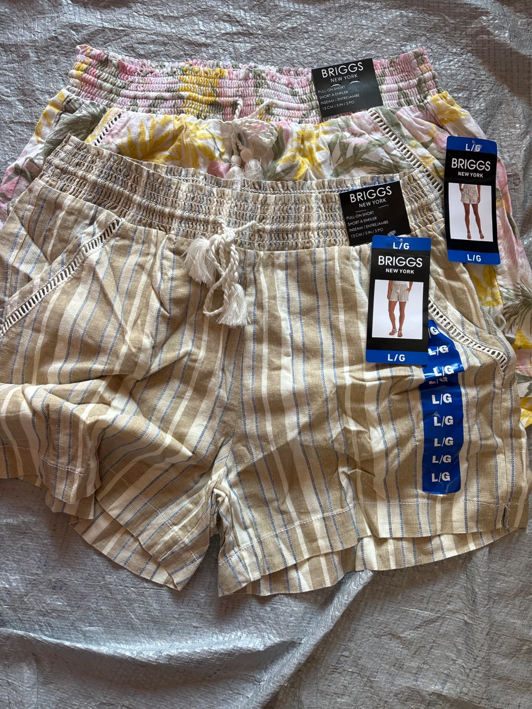 2pc Briggs New York Women's Pull-On Shorts L/G