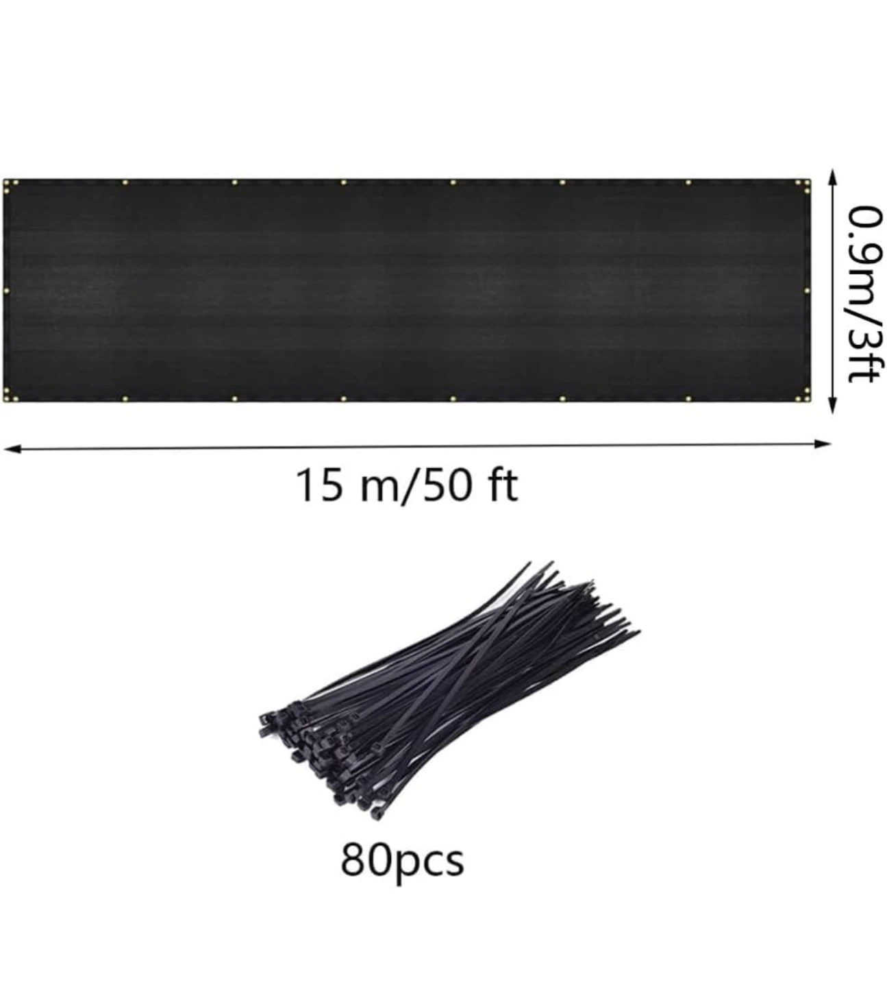 Huixinglin 3' x 50' Fence Privacy Screen Black