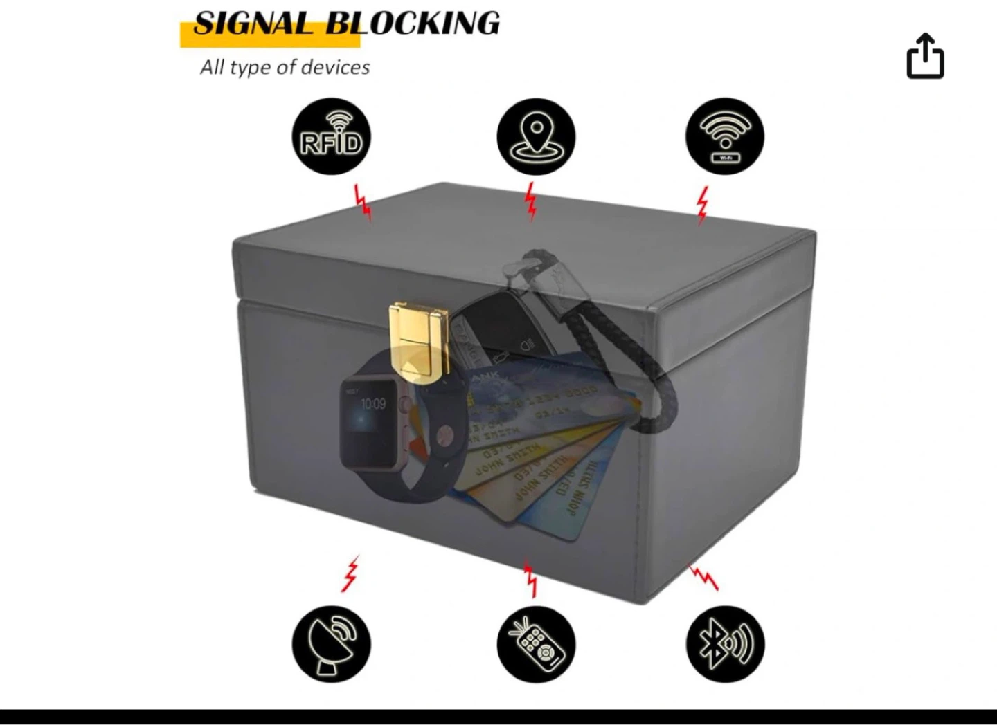 Black RFID Signal Blocking Key Box - photo 3