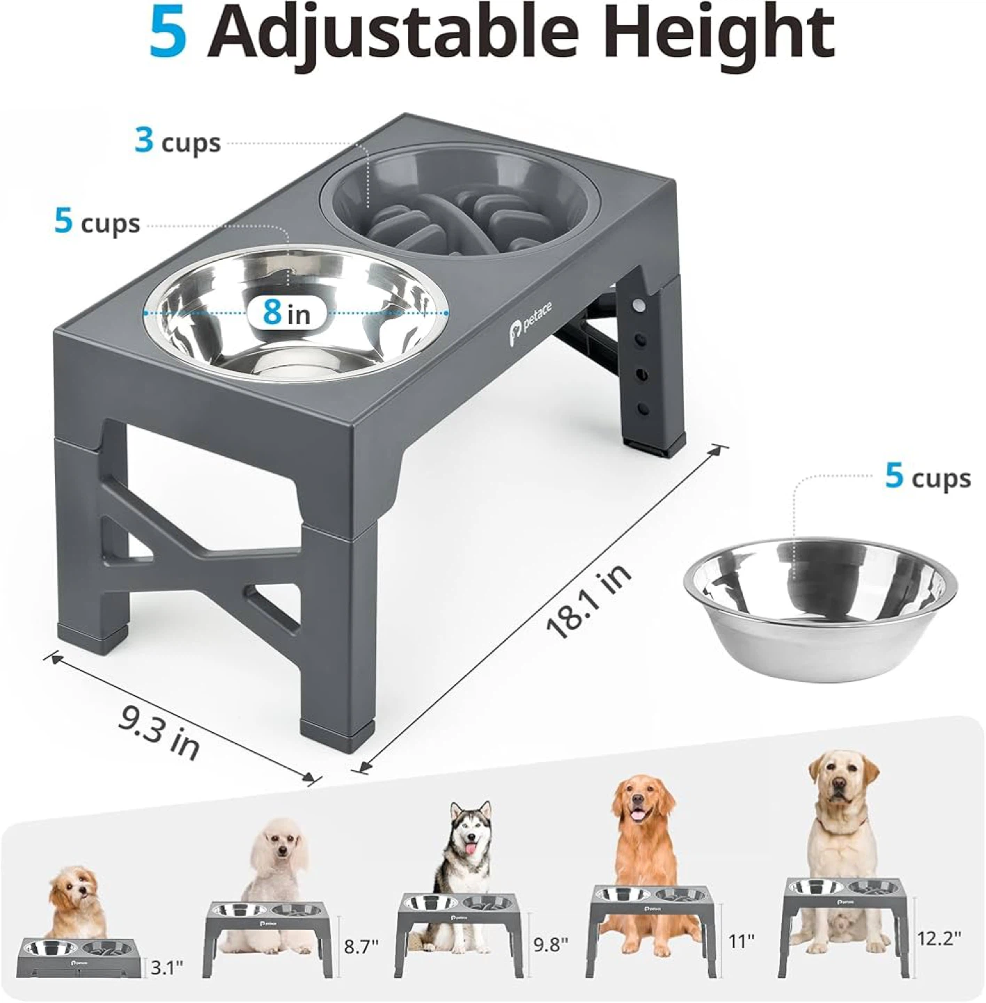 Petace Elevated Dog Bowls - Adjustable Height - photo 2