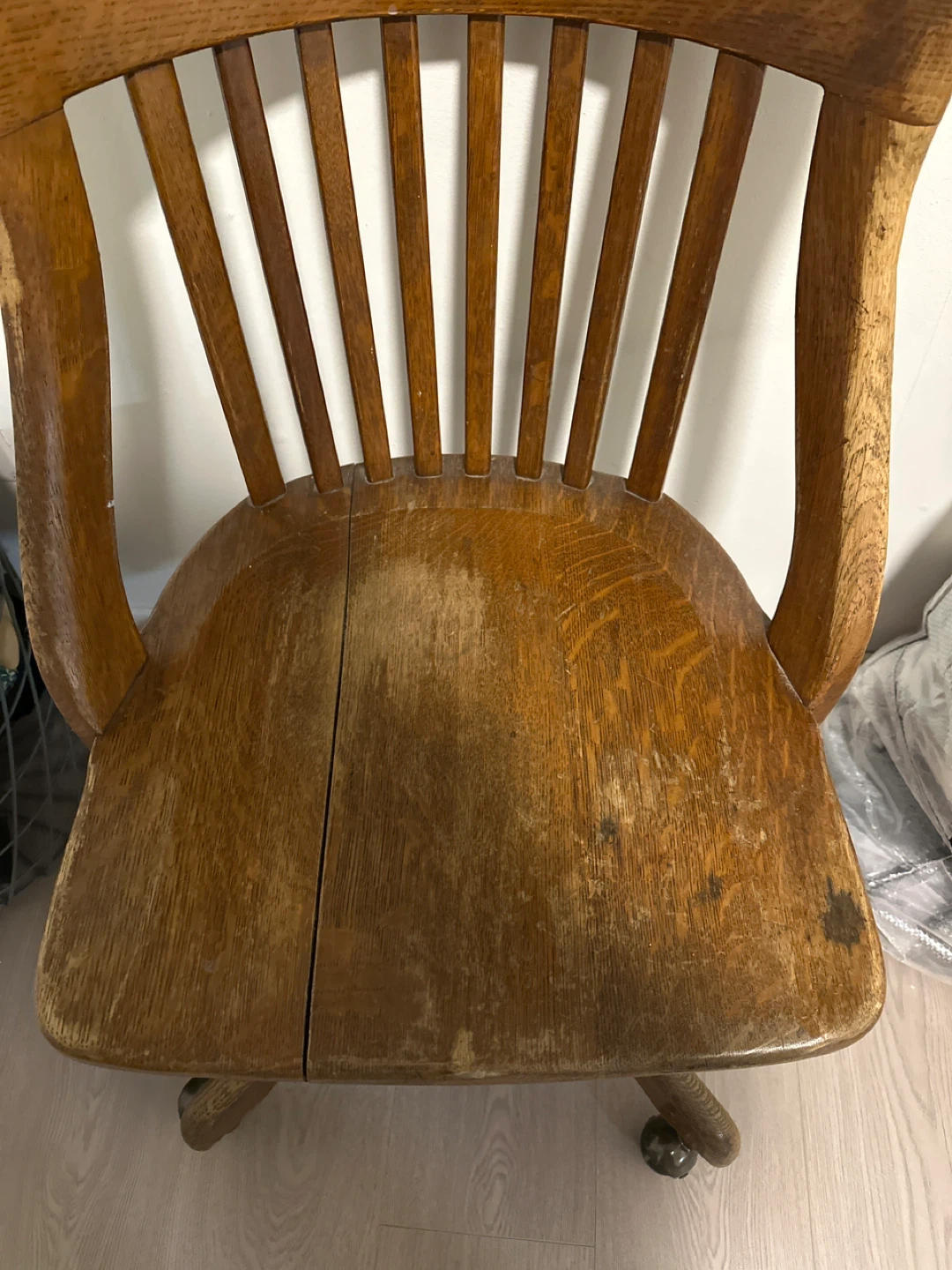Vintage Wooden Desk Chair - photo 3