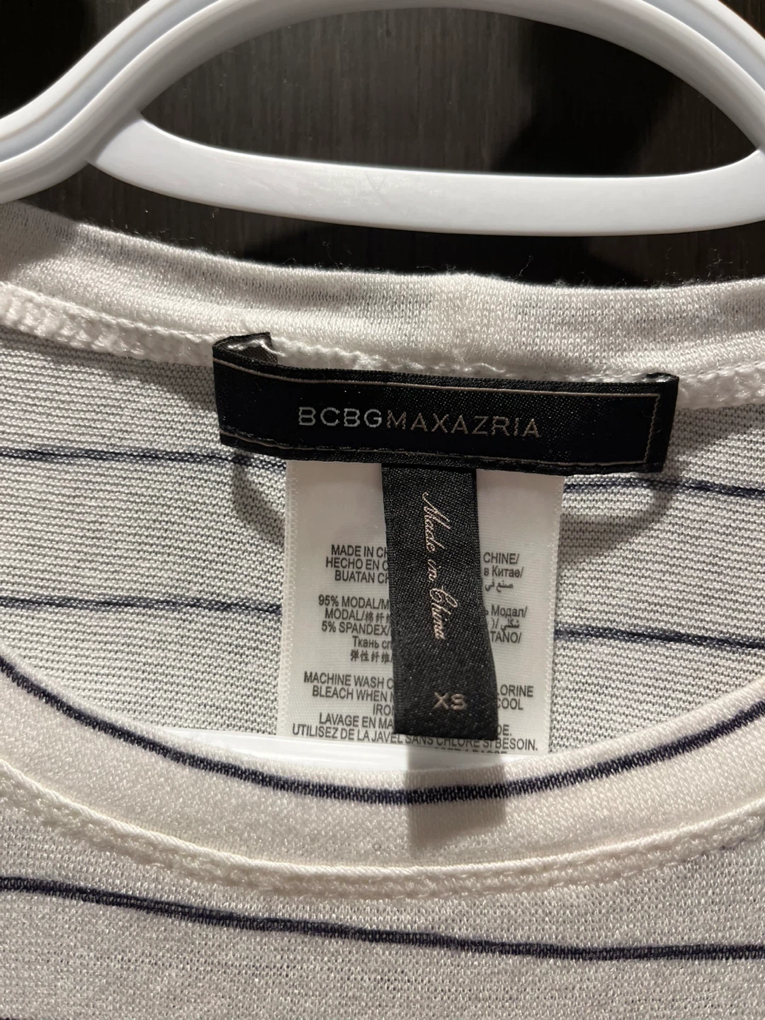 BCBGMAXAZRIA Striped Floral Long Sleeve Top XS - photo 2