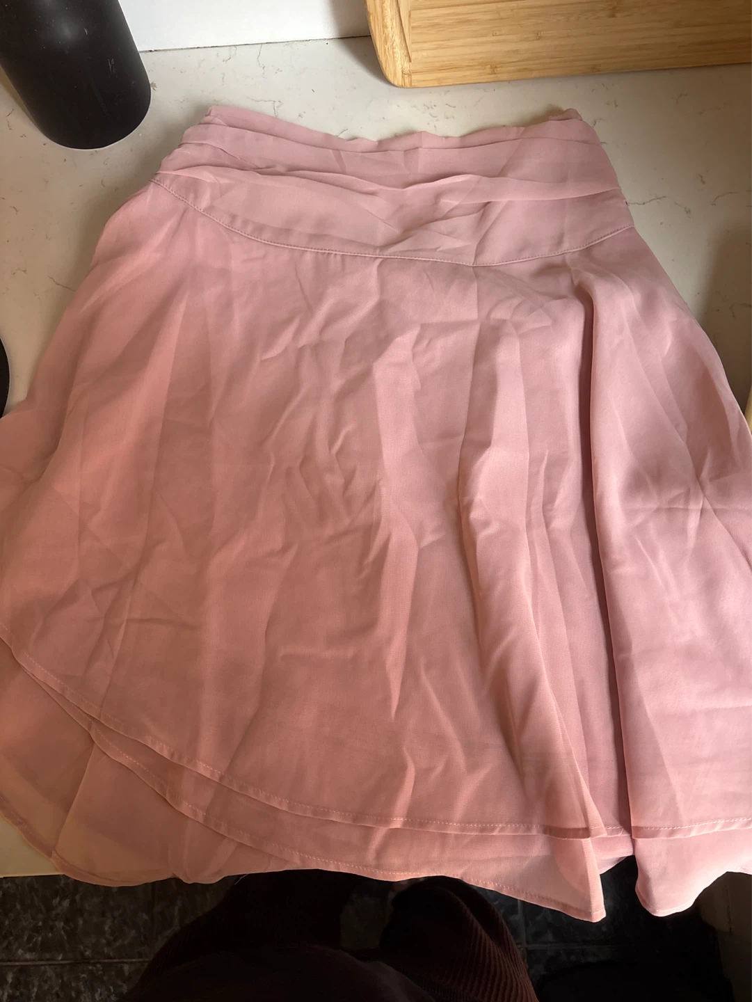Evanescence Asymmetrical Midi Skirt Pastel Pink US 4