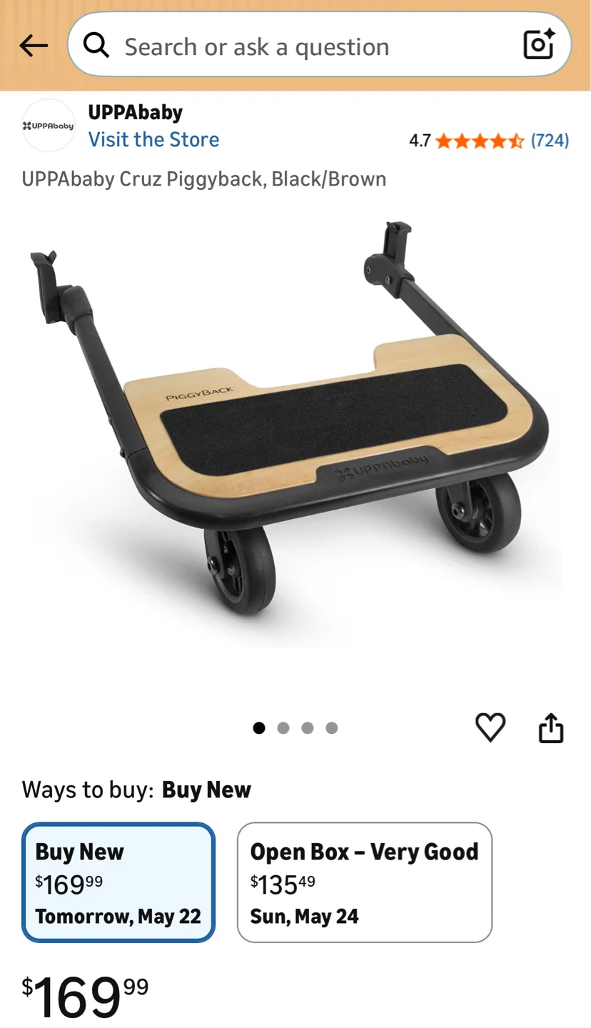 UPPAbaby Cruz Piggyback Ride-Along Board BNIB