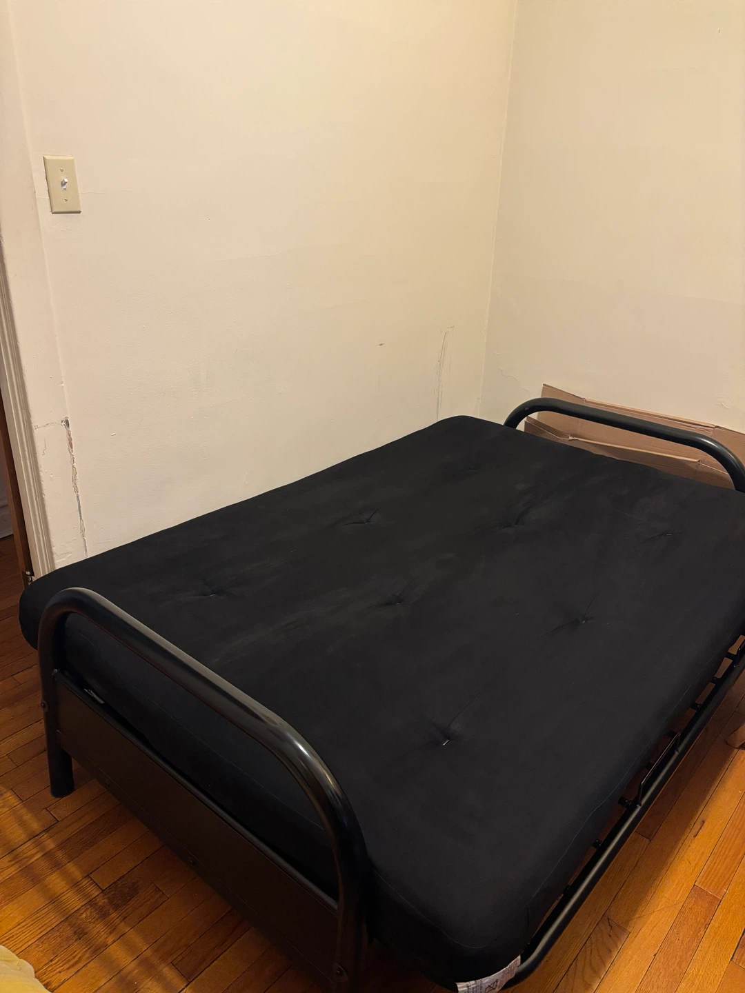 Black Full Size Futon Sofa Bed with Metal Frame - photo 2