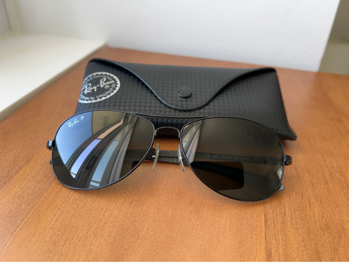 Rare Ray-Ban RB8301 002 59-14 Polarized Sunglasses Carbon Fibre - photo 2