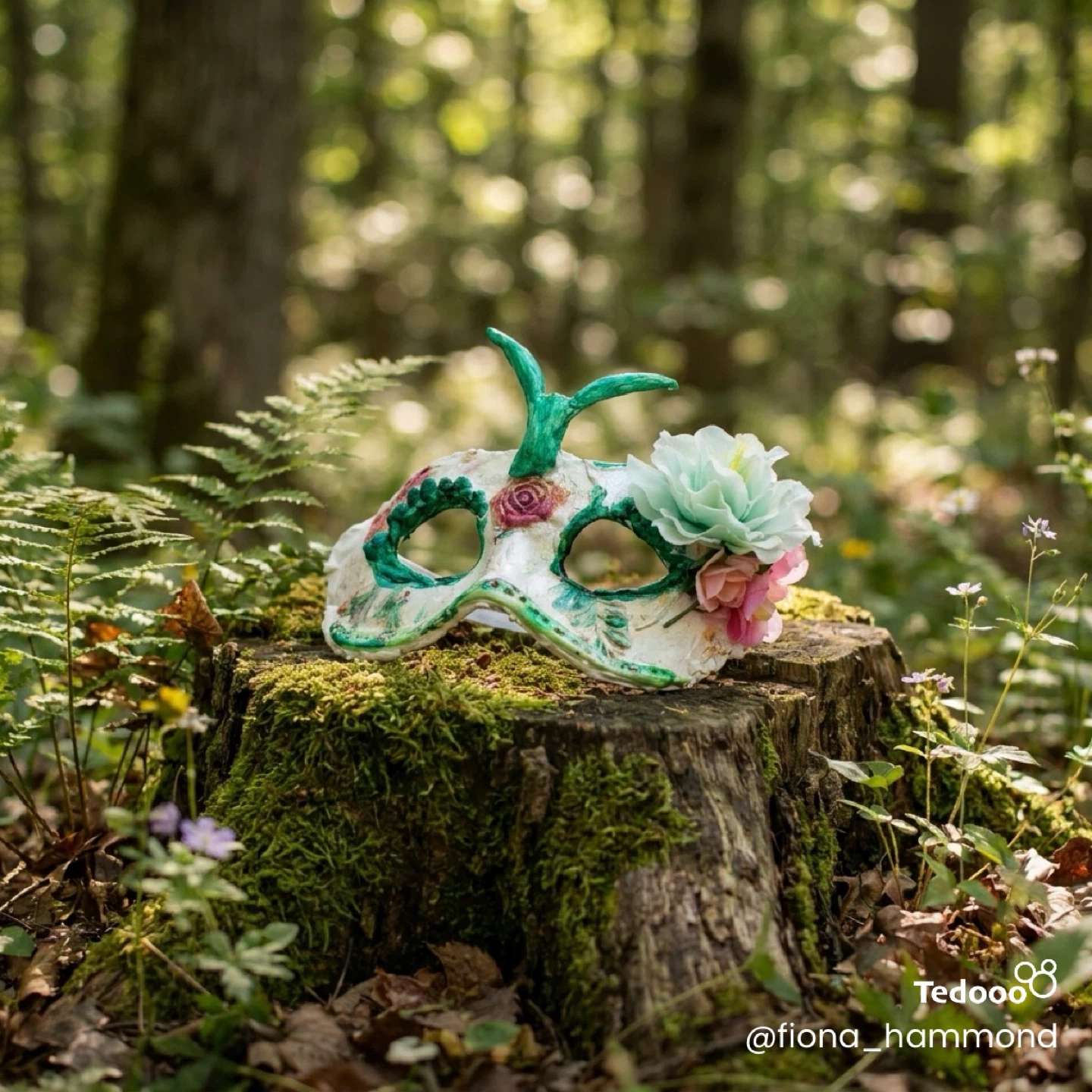 Handmade Floral Masquerade Mask - photo 2