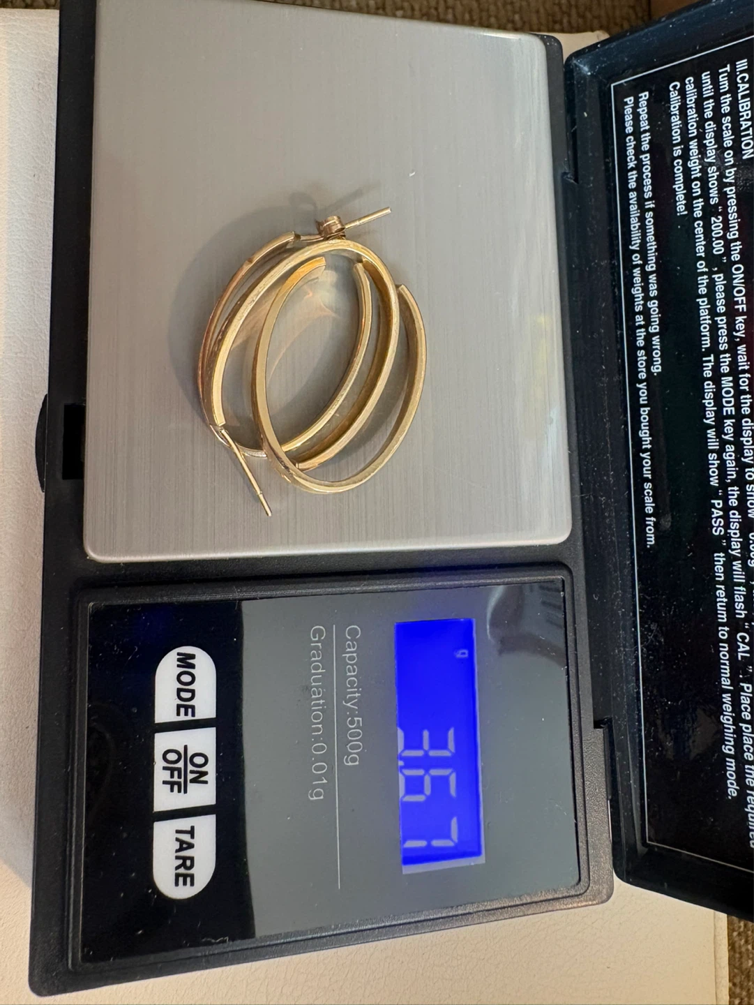 14k Gold Oval Hoop Earrings(3)