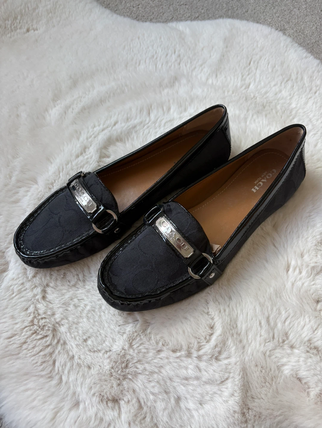 Womans Coach Black Monogram Loafers - photo 2
