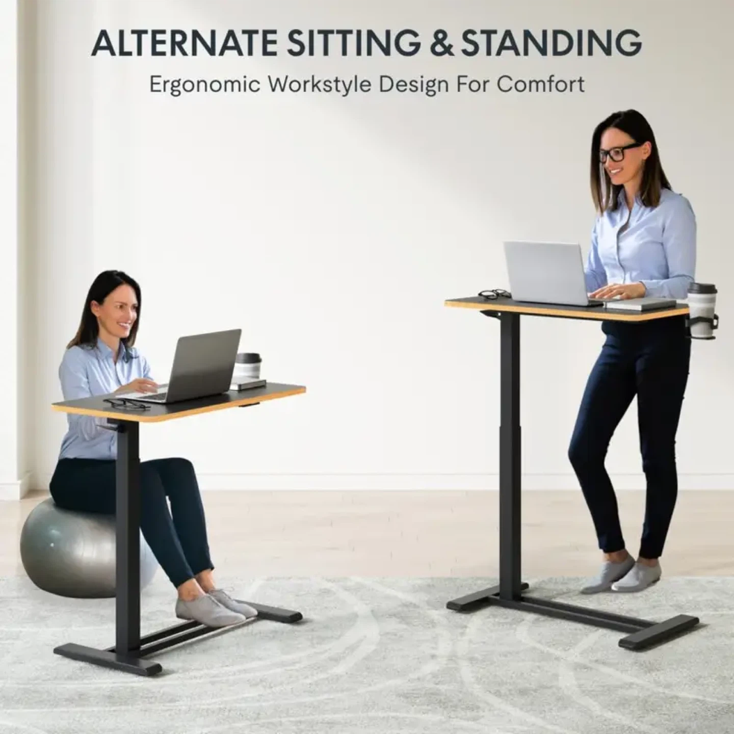 FLEXISPOT Mobile Standing Desk with Wheels