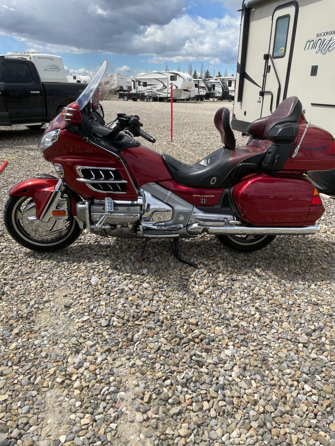 Red Honda Gold Wing Motorcycle