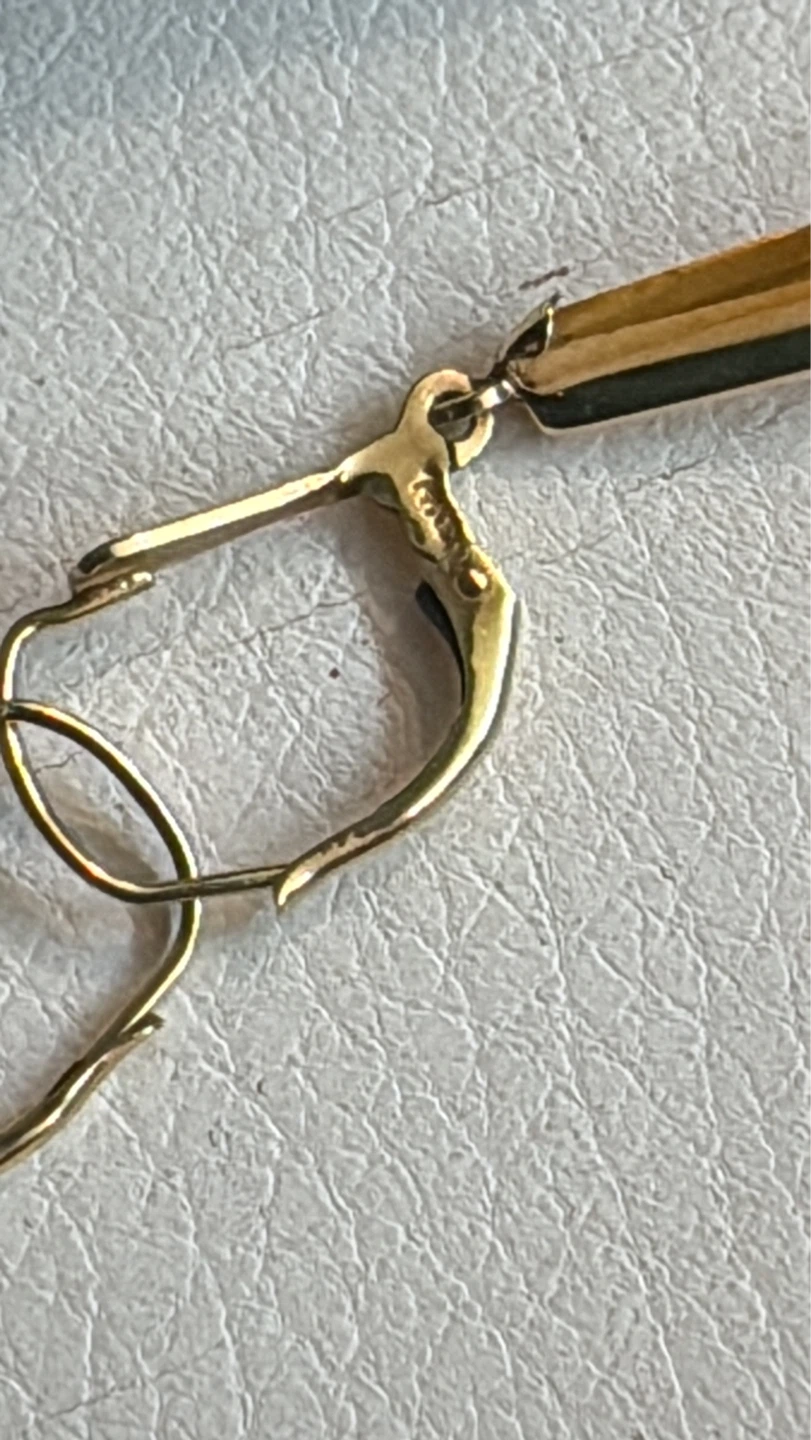 14k euro Gold  Dangle Earrings - photo 4
