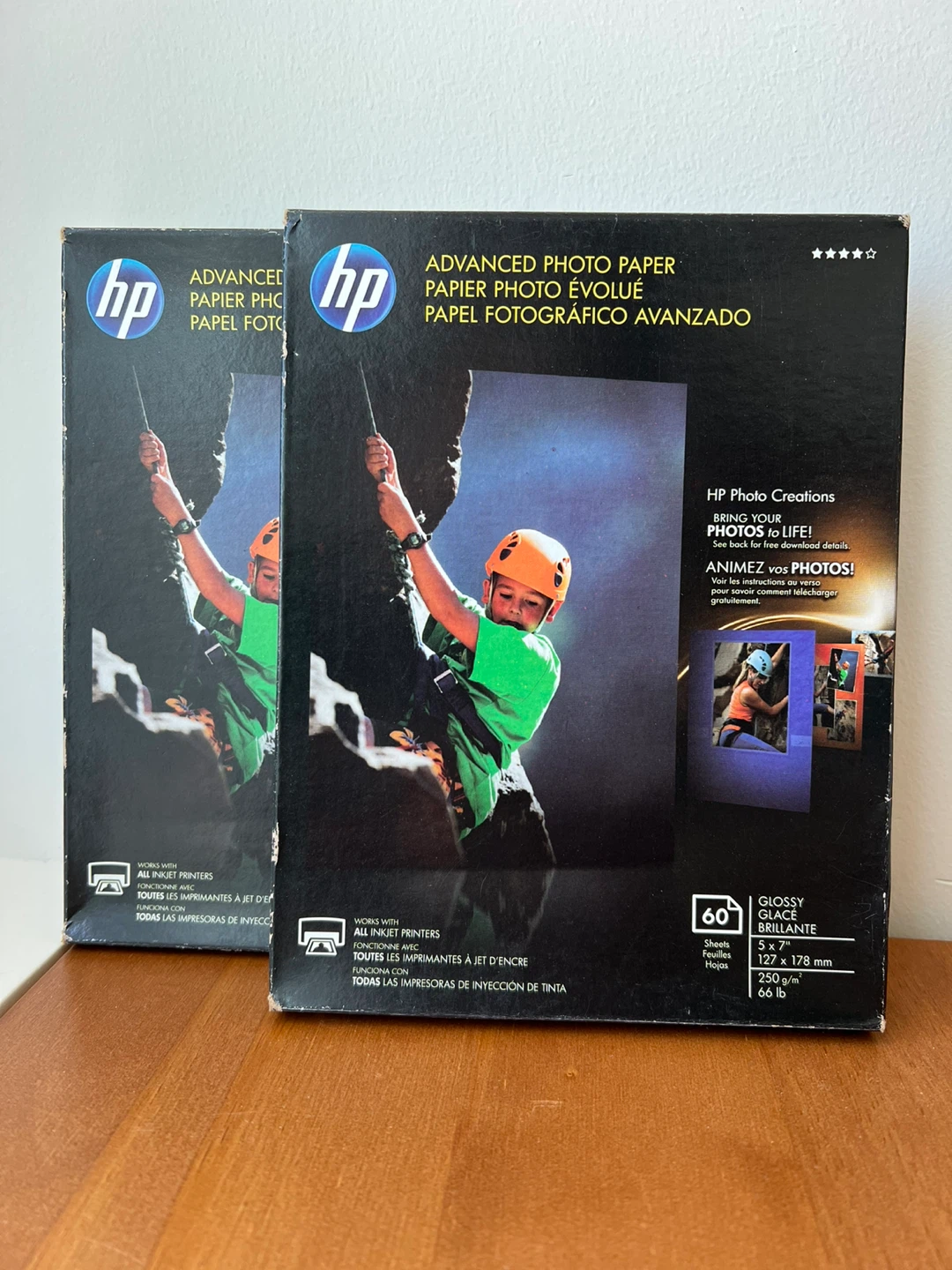 2x HP Advanced Photo Paper Glossy 5x7" 60 sheets