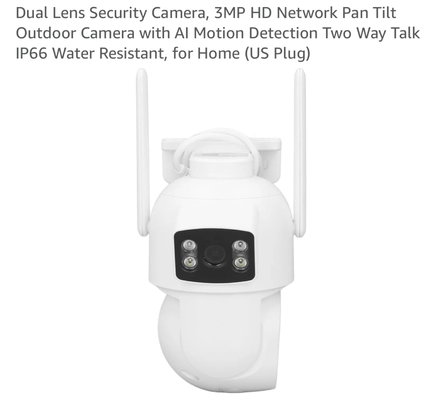 Dual Lens Security Camera - 3MP HD Pan Tilt Outdoor Camera