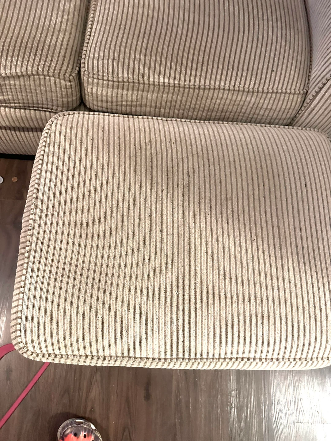 Striped Loveseat with Ottoman - photo 2