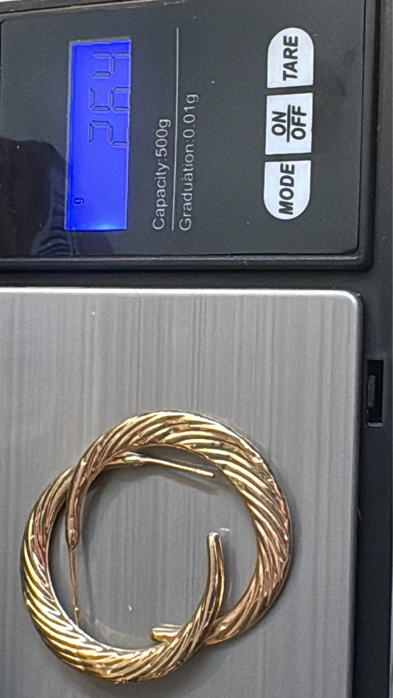 Textured Hoop Earrings - 14k Gold