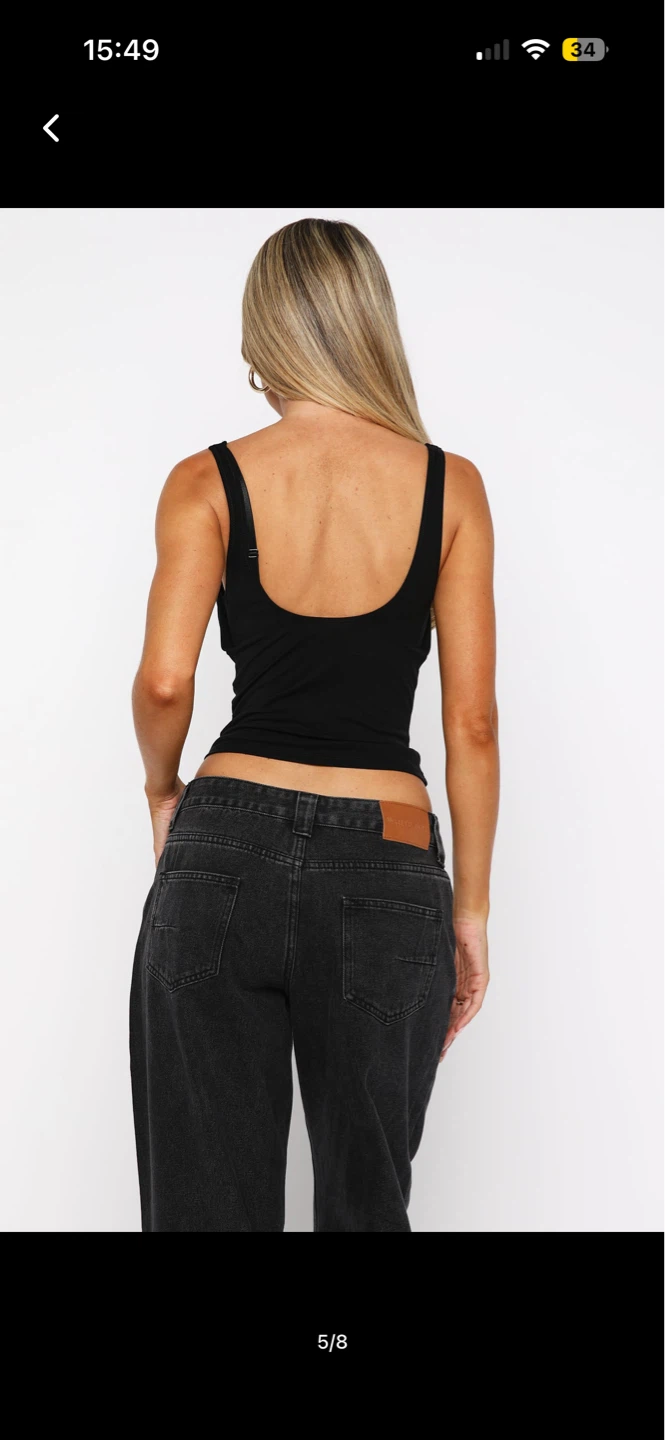 White Fox Black Lace Trim Cowl Neck Tank Top - photo 3