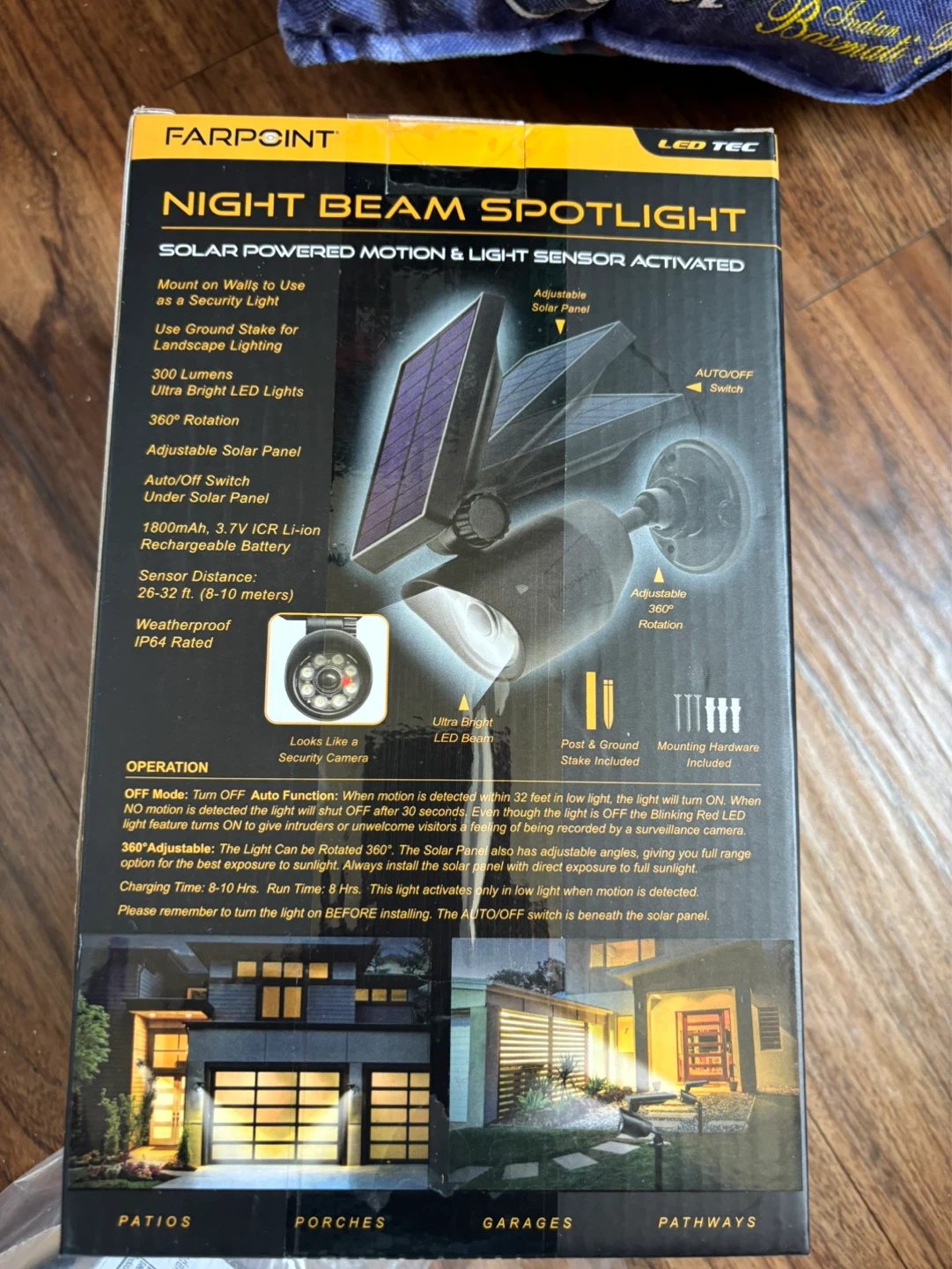 Night Beam Spotlight Solar Powered& Light Sensor Activated - photo 4