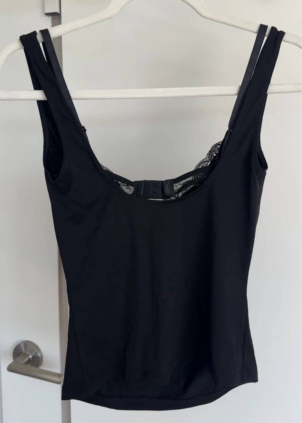 White Fox Black Lace Trim Cowl Neck Tank Top - photo 3