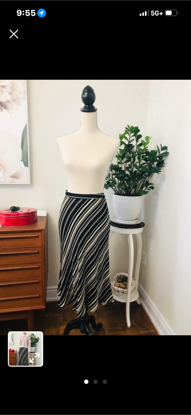 Kate Hill Petite Striped Midi Skirt - photo 3