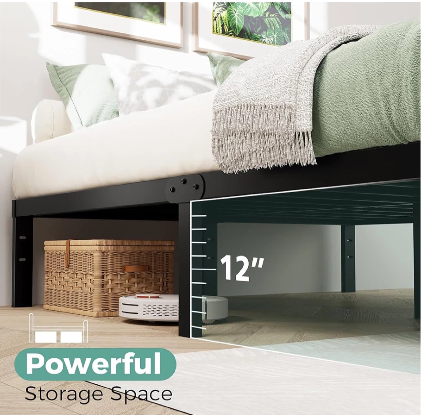 Queen Size Metal Bed Frame 14 inches - photo 4
