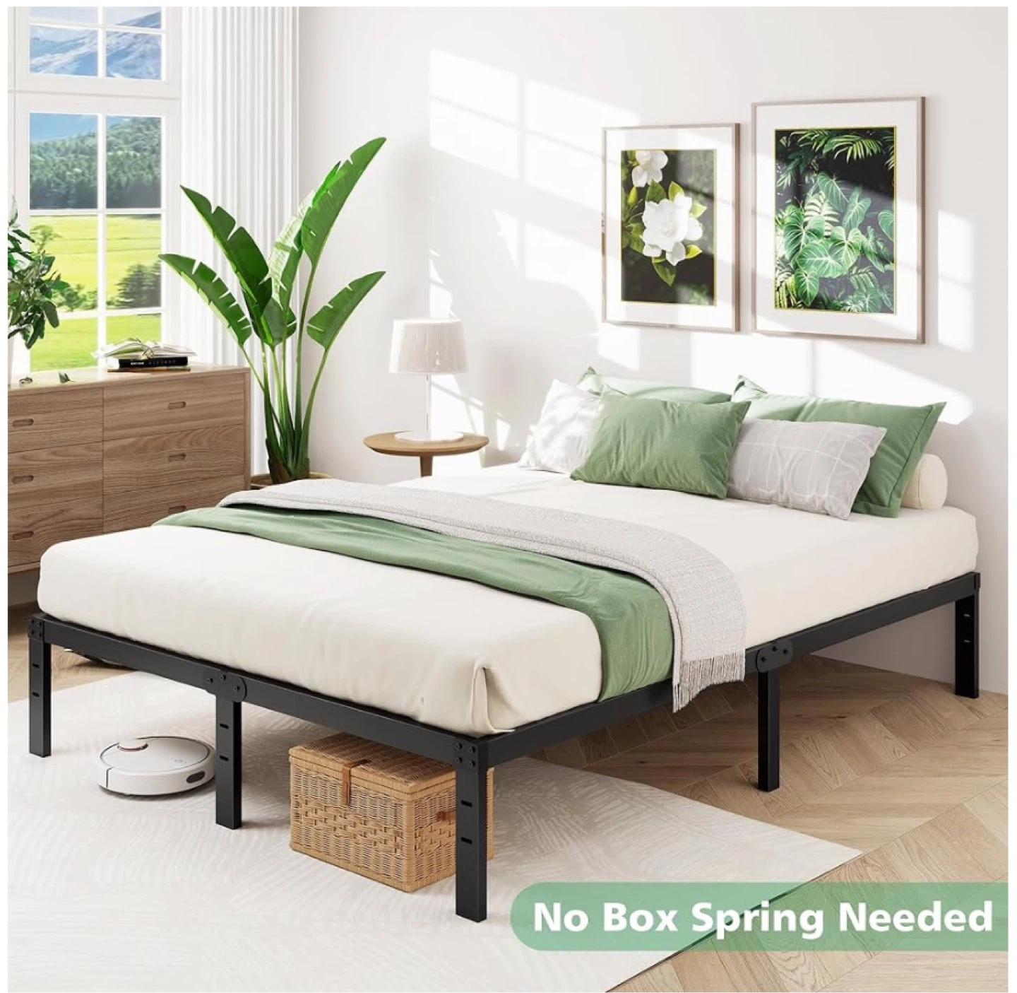 Queen Size Metal Bed Frame 14 inches - photo 2