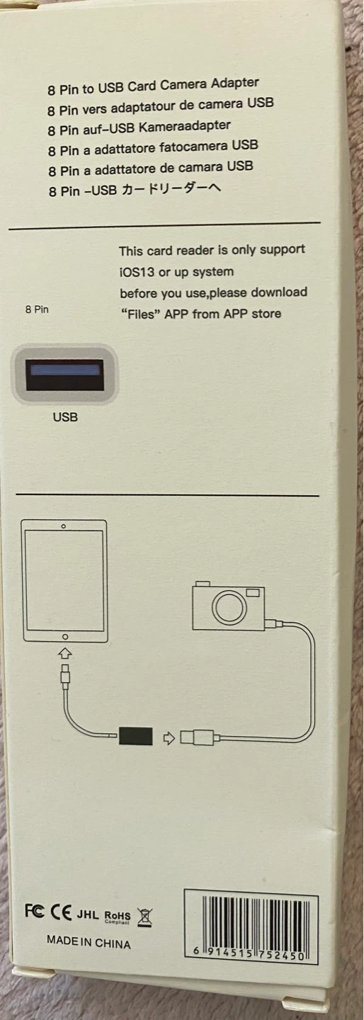 8 Pin to USB Camera Adapter Card Reader - photo 4