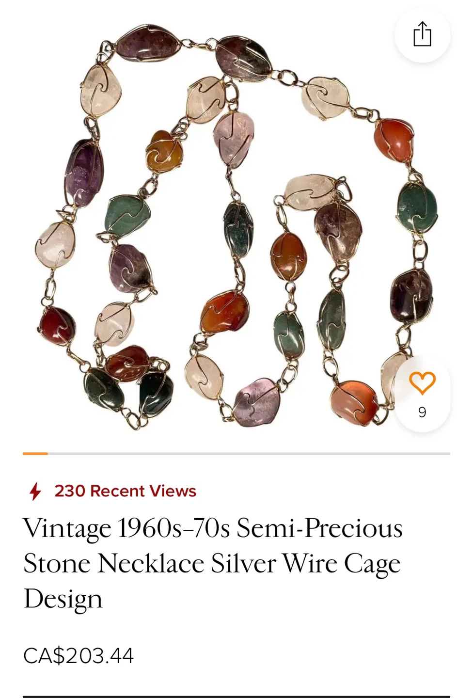 Vintage 1960s-70s Semi-Precious Stone Necklace - photo 2