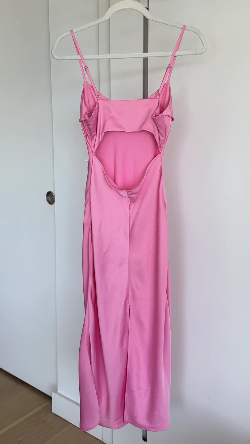 ONLY Pink Satin Slip Midi Dress - photo 2