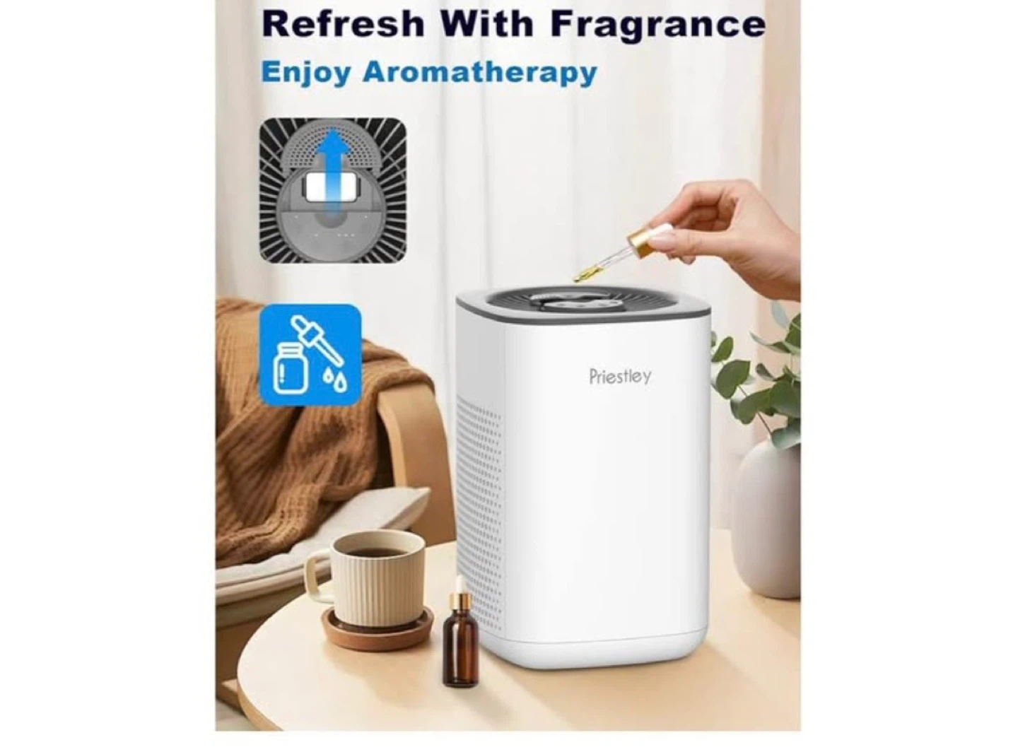 Priestley small air purifier 3 in 1 Hepa P066 oil diffuser - photo 3