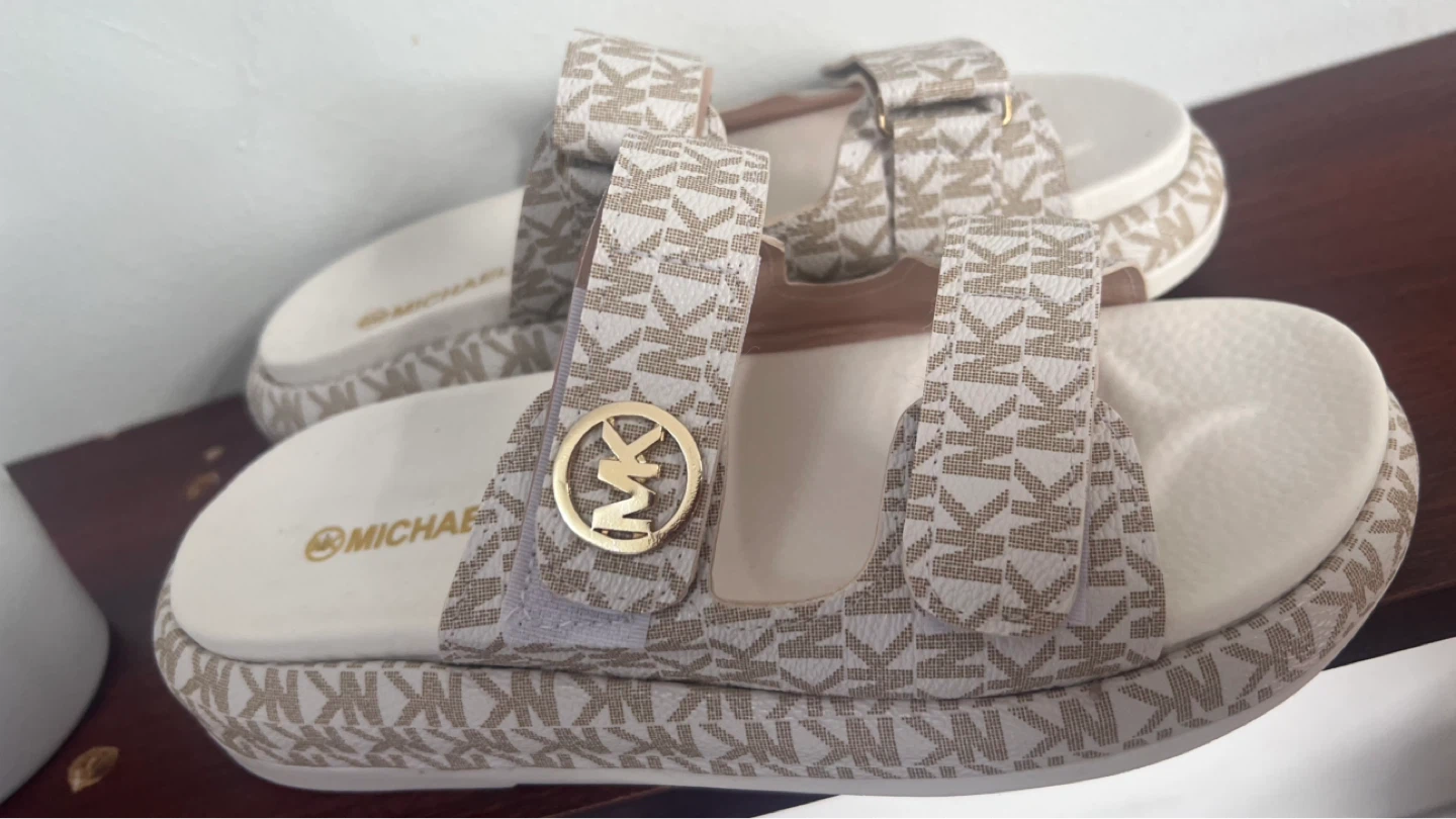 Michael Kors MK Monogram Slides Sandals Women's Size - photo 4