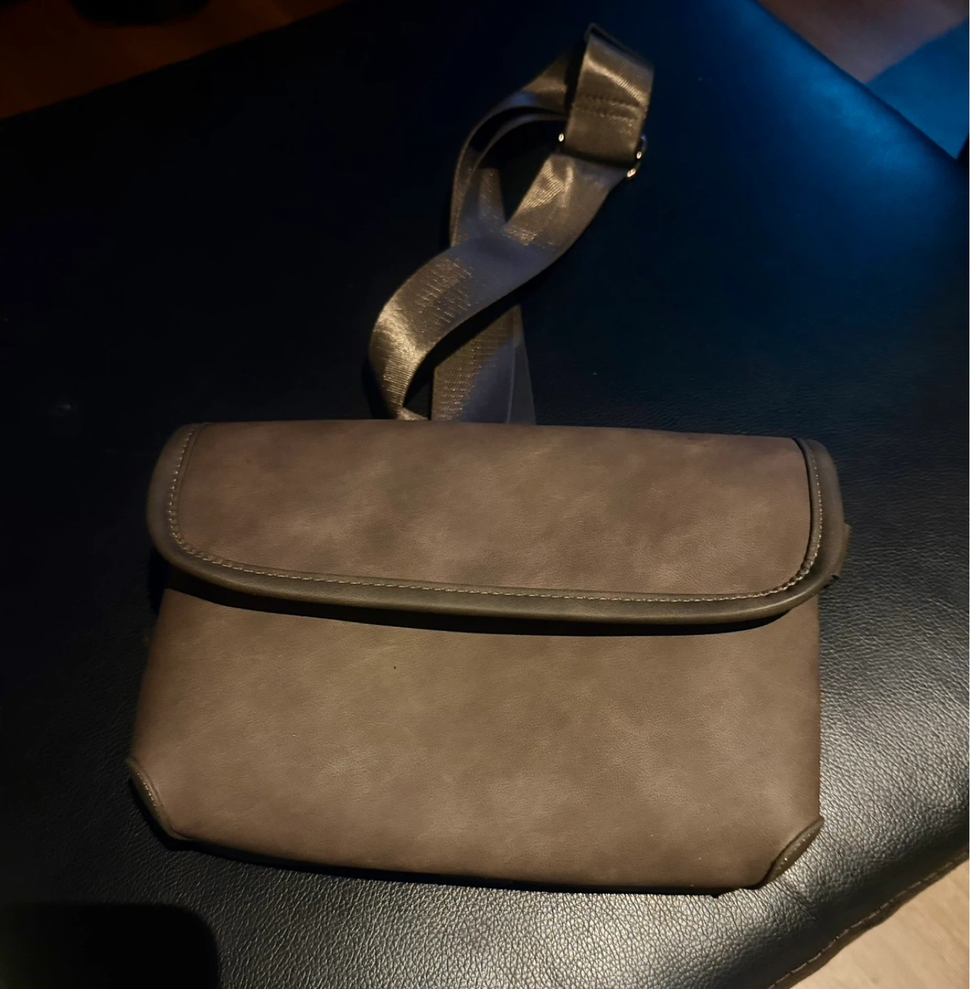 Grey Crossbody Bag with Adjustable Strap - photo 3