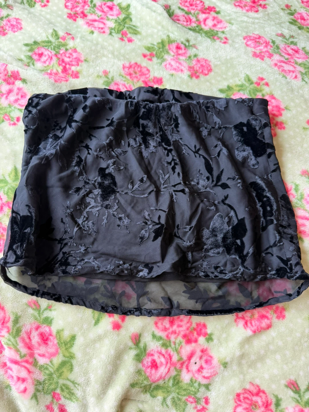 2 Forever 21 shirts one Black Floral Burnout Sheer  Skirt - photo 3