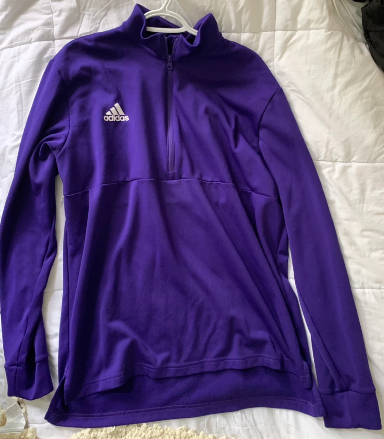 Purple Adidas Quarter Zip Sweater