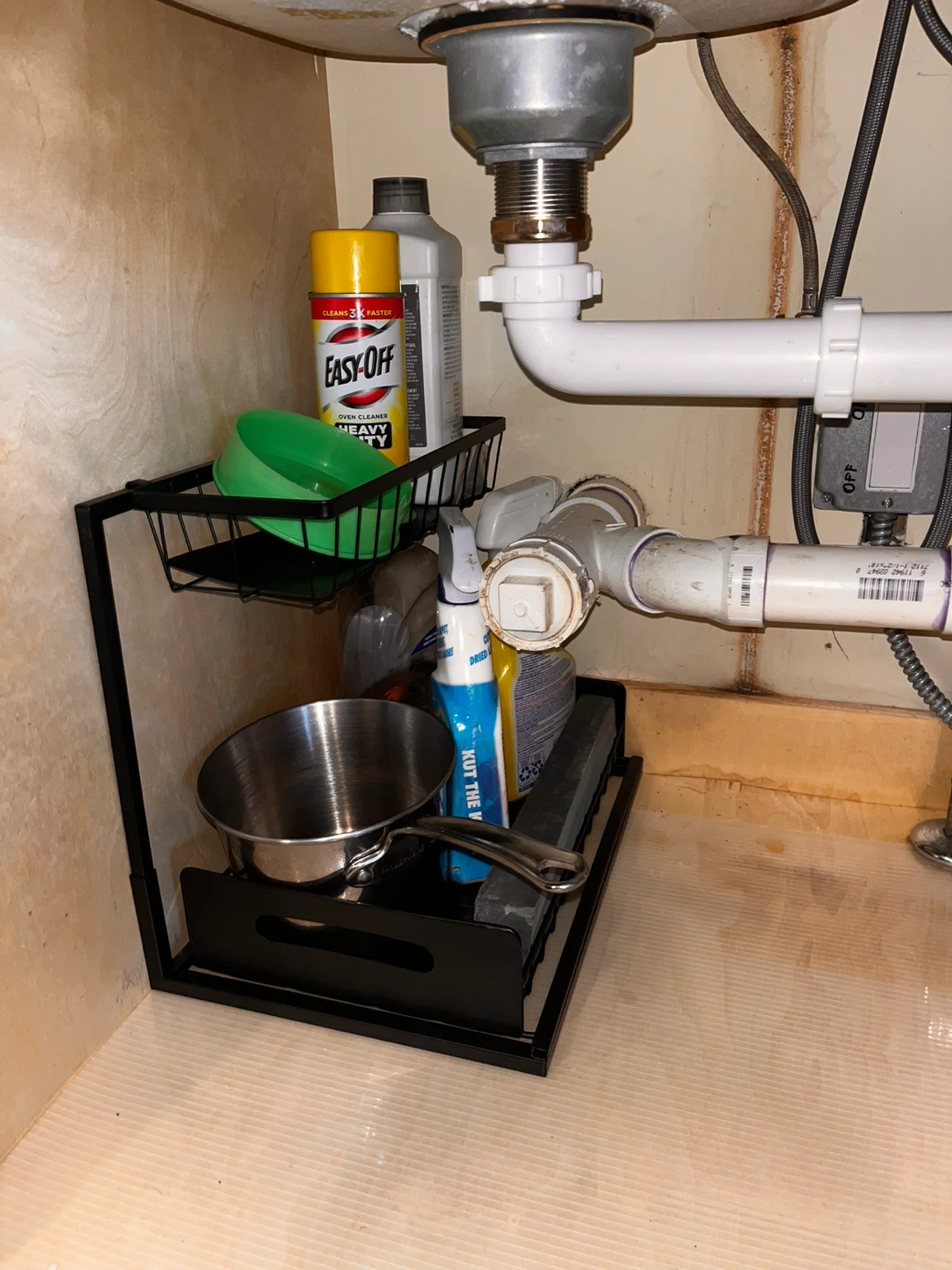 Black Under Sink Storage Rack