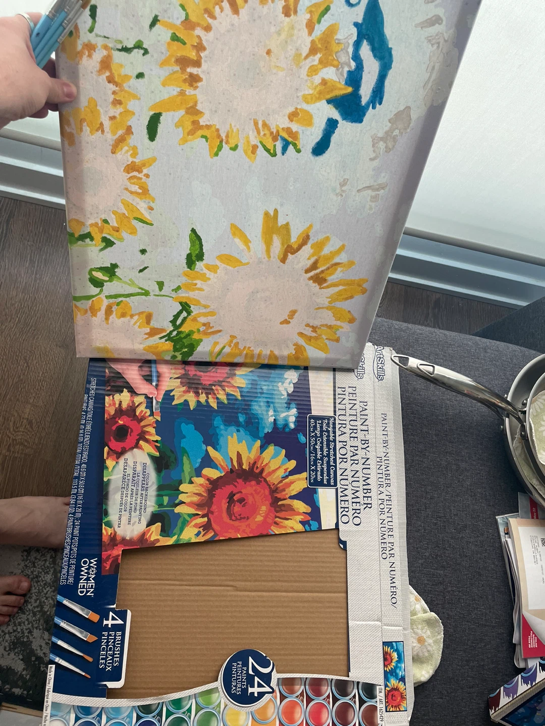 Paint By Number Kit - Sunflowers & Abstract Landscape