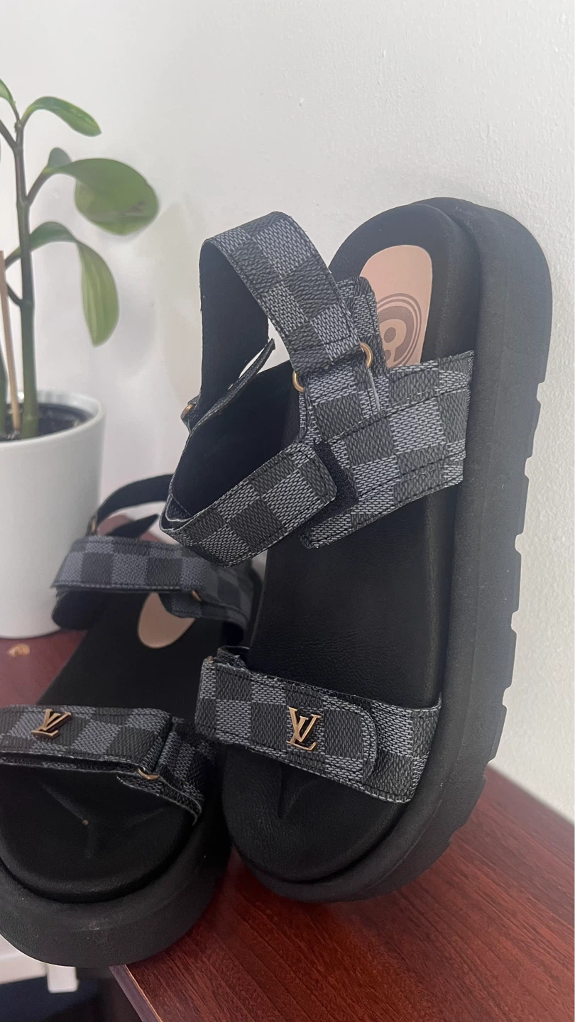 Louis Vuitton Damier Graphite Canvas Sandals - photo 2