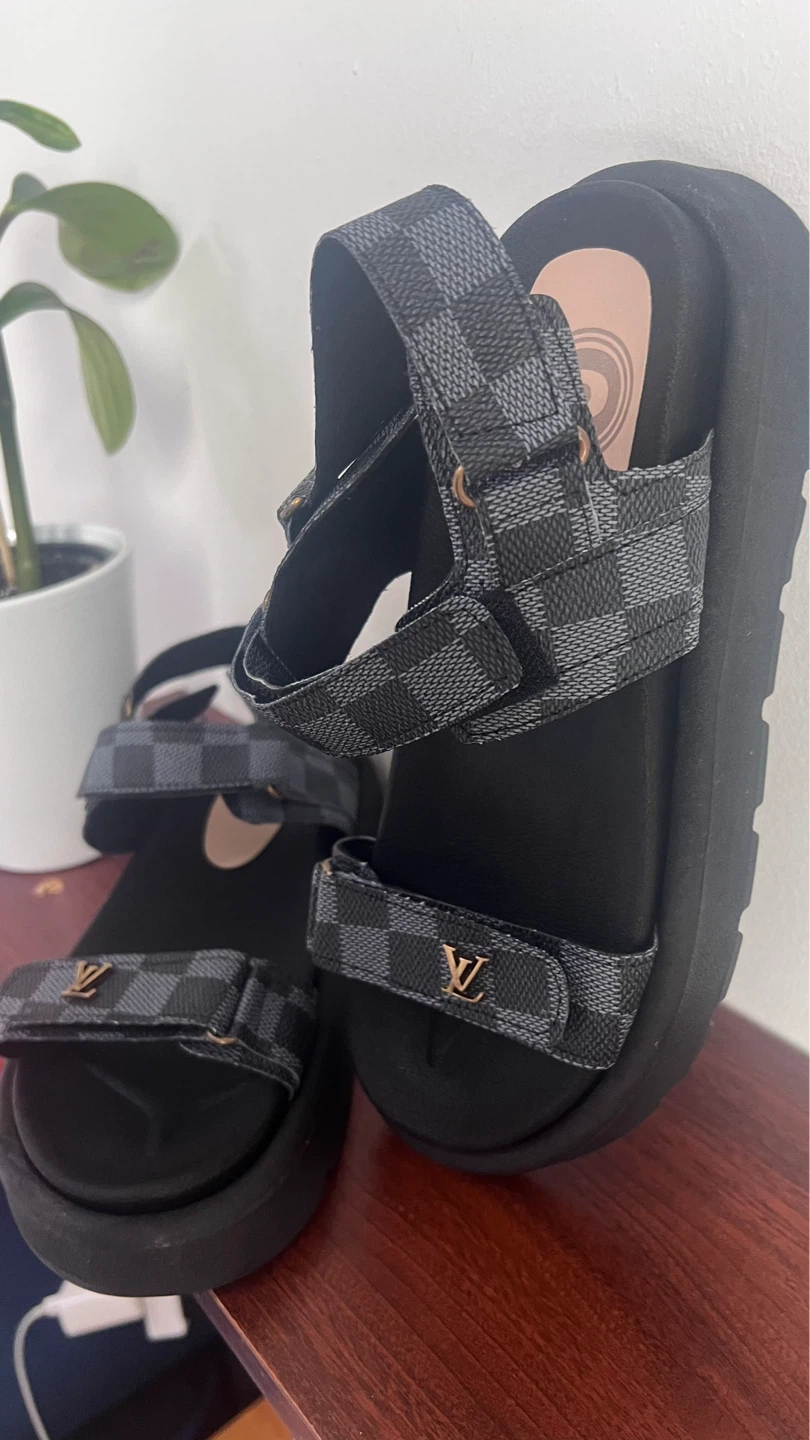 Louis Vuitton Damier Graphite Canvas Sandals - photo 3
