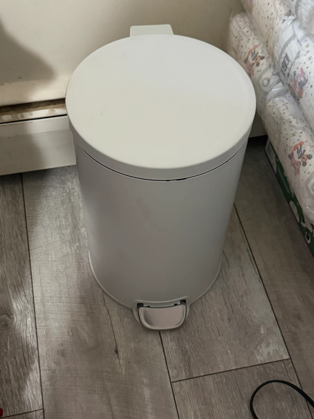 White Step Trash Can