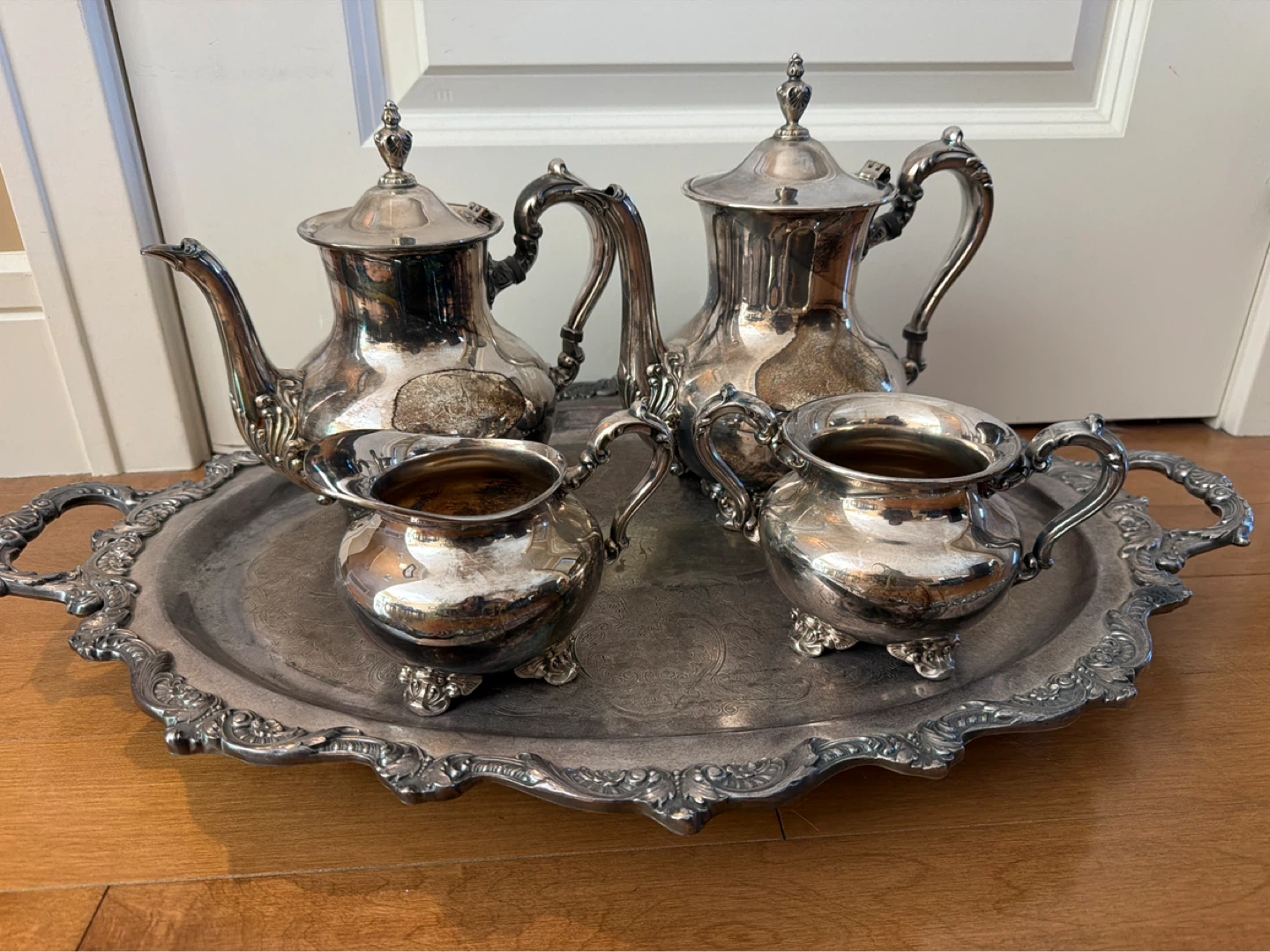 Silver Plated Tea Set with Tray