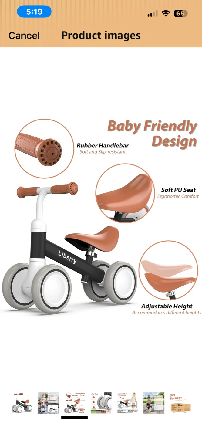 Cute Baby Balance Bike (adjustable height) new! - photo 5