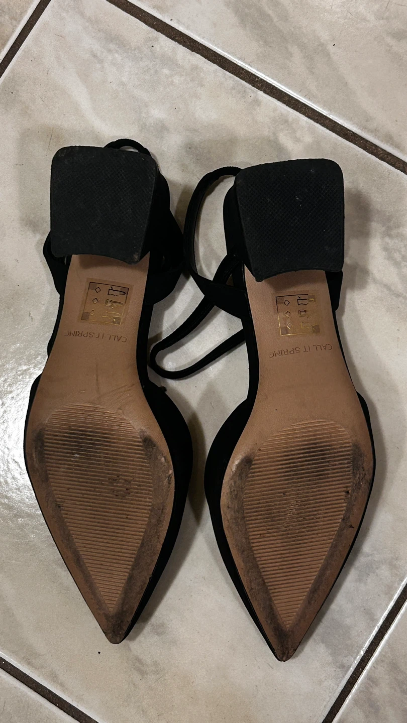 Call It Spring Black Vegan Slingback Heels - photo 4