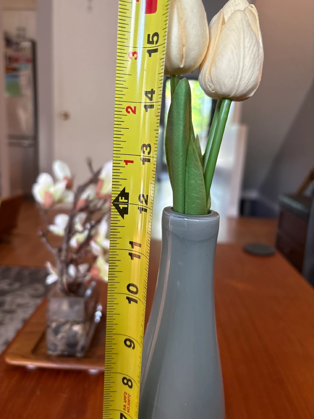 Artificial Tulip Arrangement in Grey Vase - photo 2