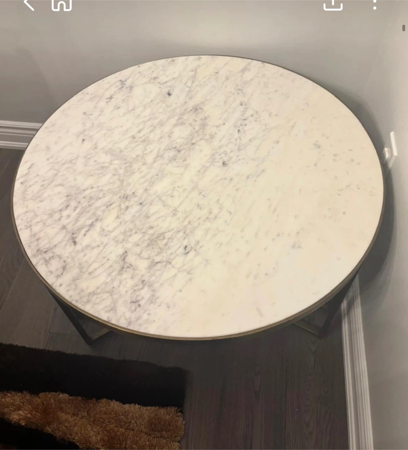 Round Marble Top Coffee Table with Gold Base - photo 5