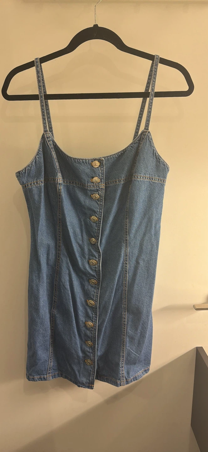 Zara Denim Button-Up Dress Size L