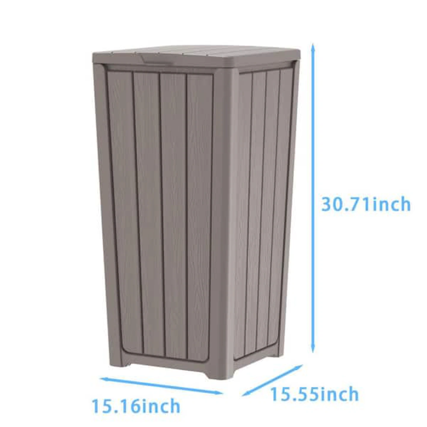 23Gal. Outdoor Trash Can And Lid Gray