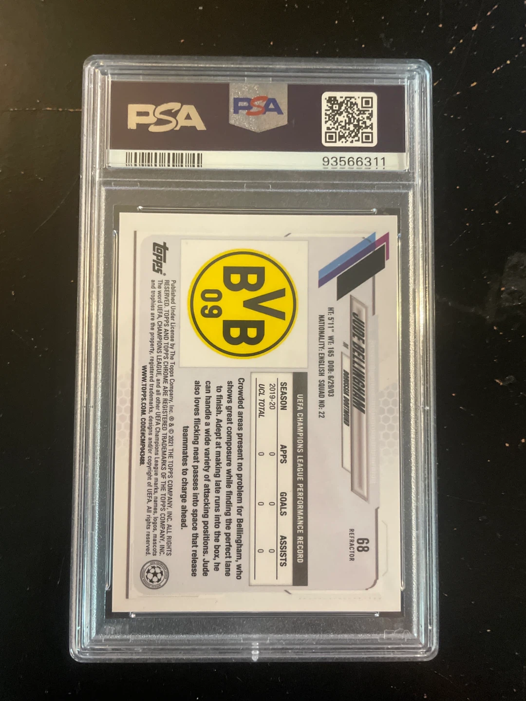 Benzema jersey patch auto and Jude Bellingham PSA 9 rookie - photo 3